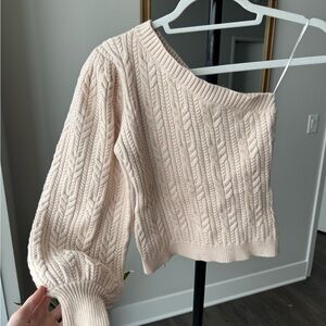 Elegant Cream Cable Knit Sweater
